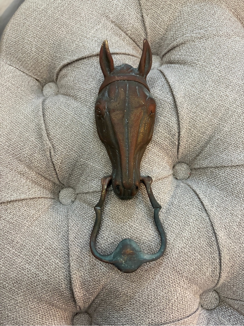 Vintage Brass Horse Head Doorknocker VA Metal Crafters Waynesboro VA 1949 - Picture 2 of 6